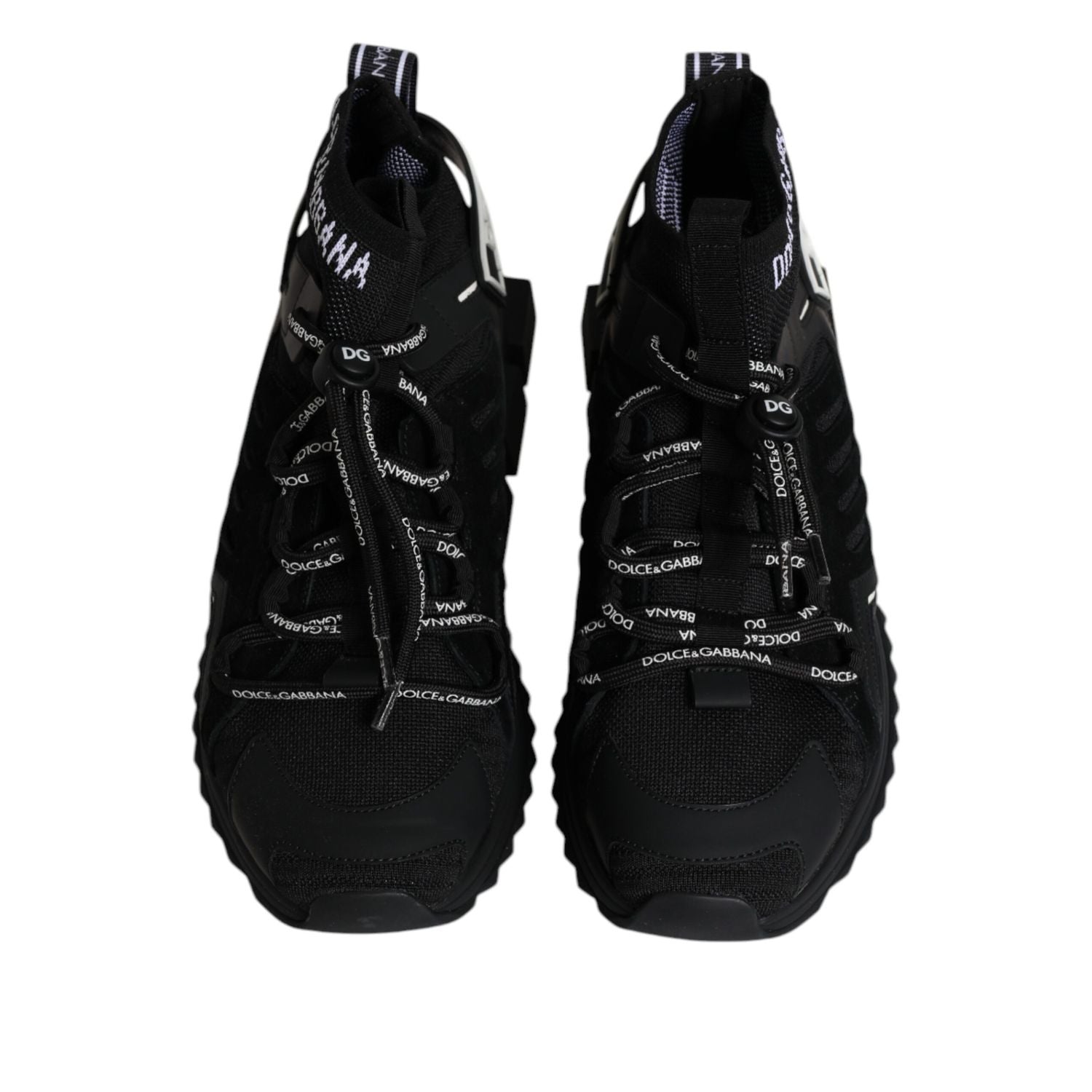 Dolce & Gabbana Black Sorrento Logo Men Sneakers Socks Shoes