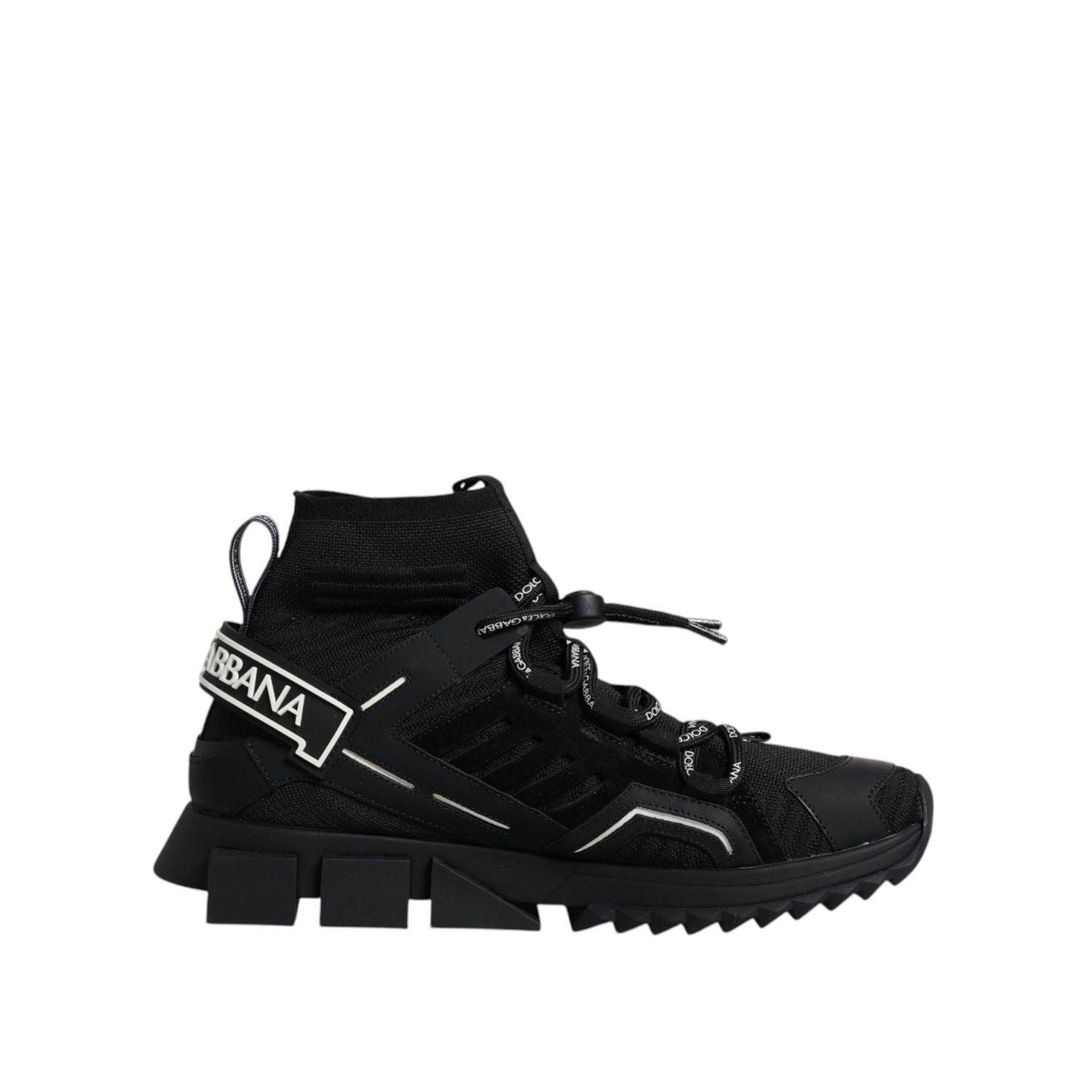 Dolce & Gabbana Black Sorrento Logo Men Sneakers Socks Shoes