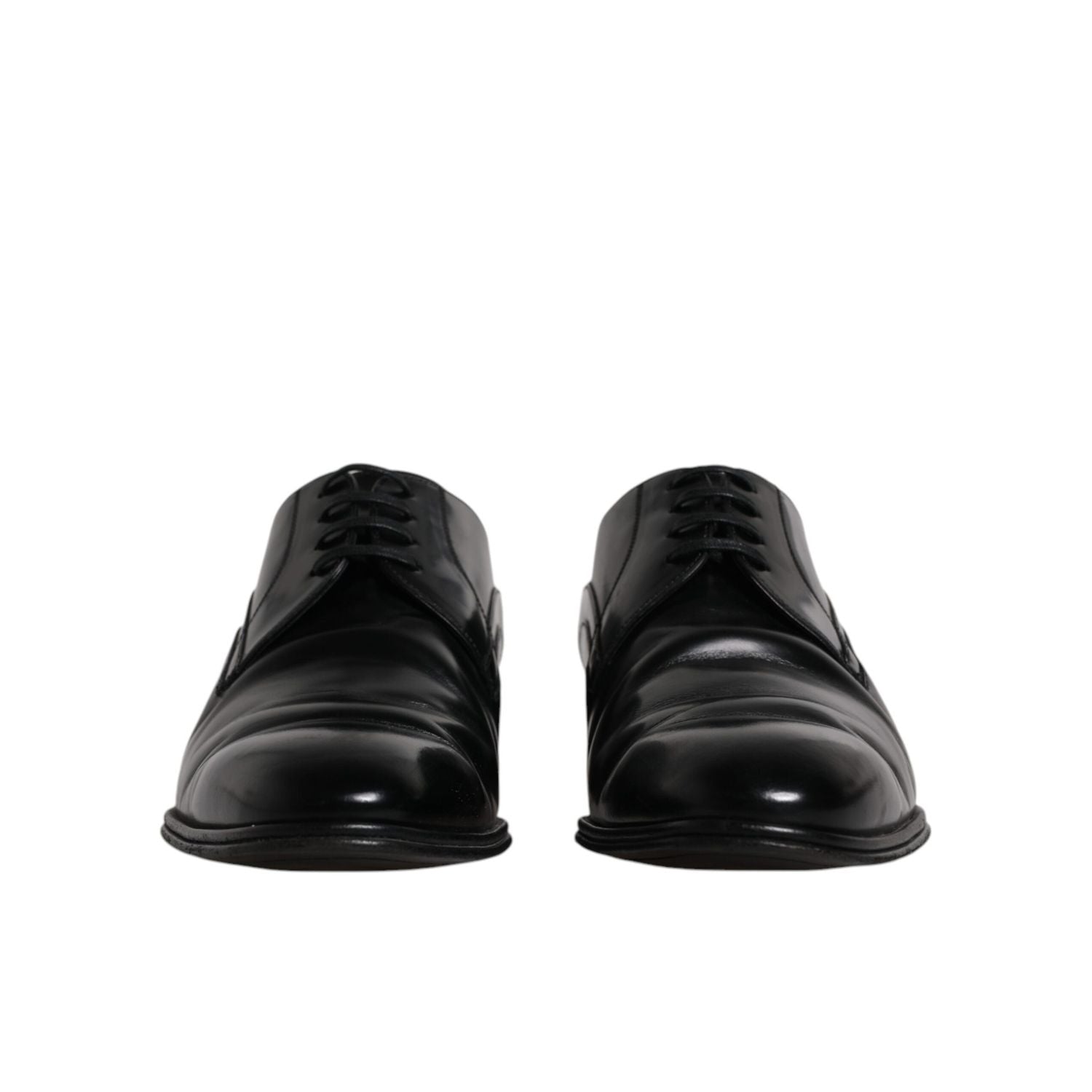 Dolce & Gabbana Black Leather Derby Formal Men Dress Shoes