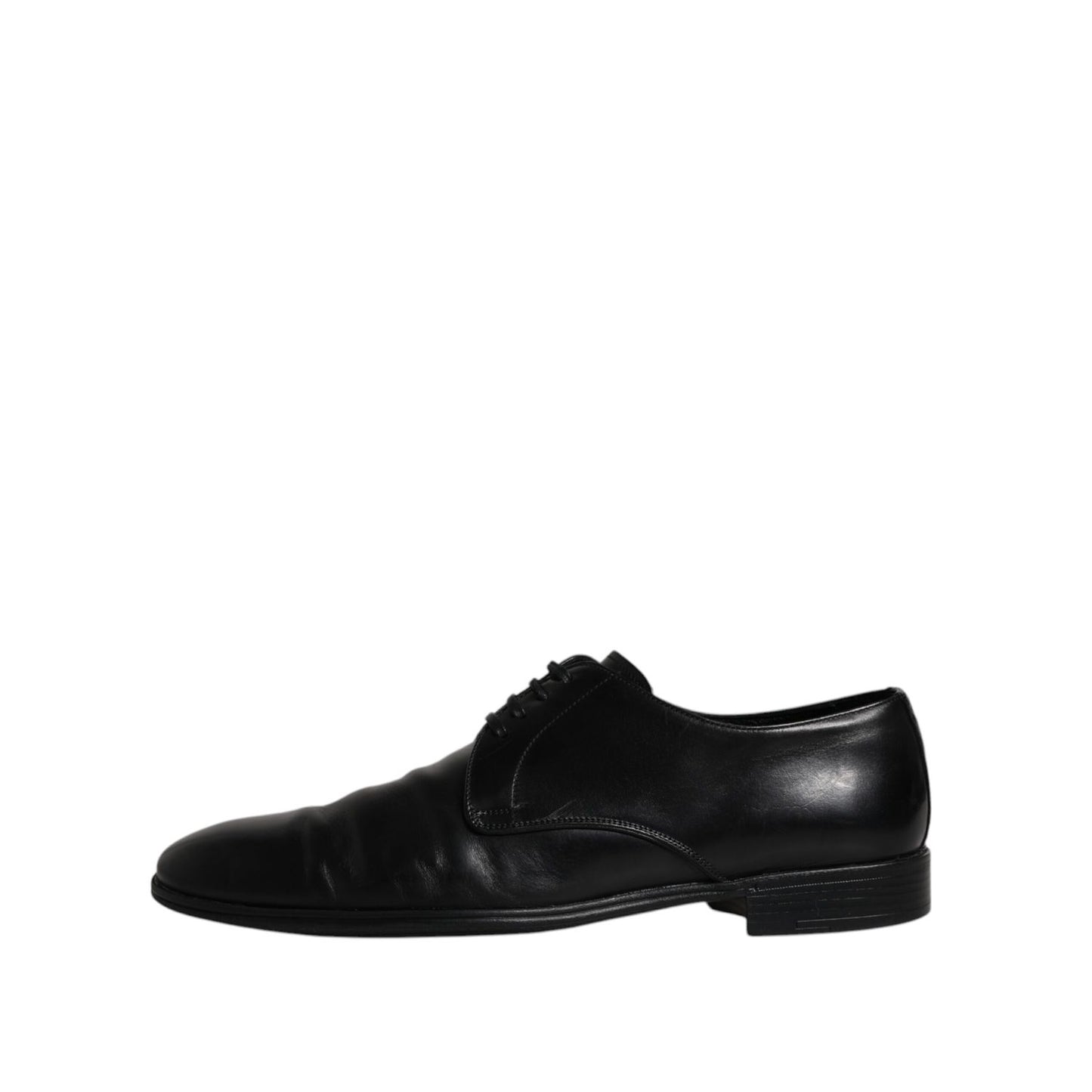 Dolce & Gabbana Black Leather Lace Up Men Derby Formal Shoes
