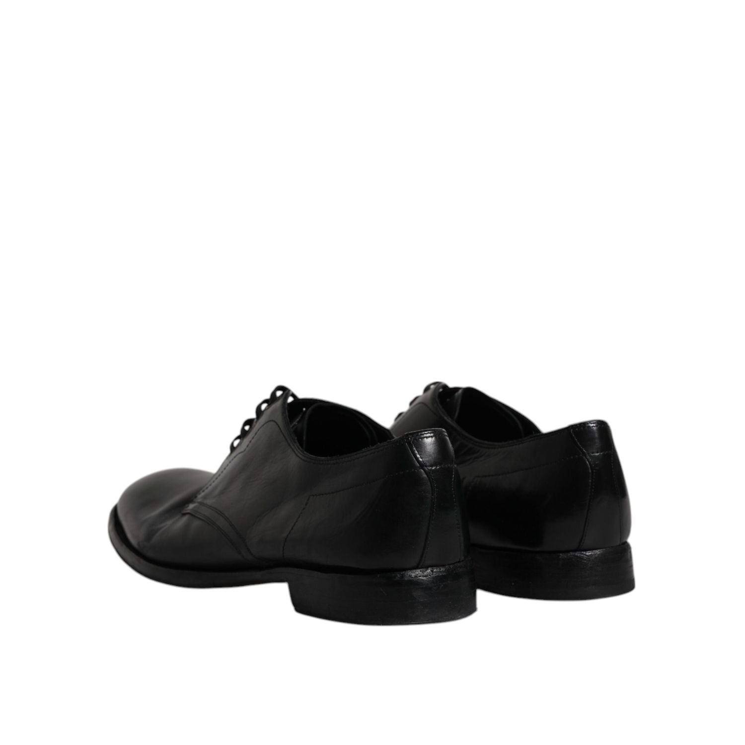 Dolce & Gabbana Black Leather Derby Formal Men Dress Shoes