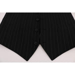 Dolce & Gabbana Black STAFF Cotton Striped Vest