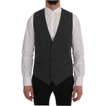 Dolce & Gabbana Gray STAFF Cotton Striped Vest