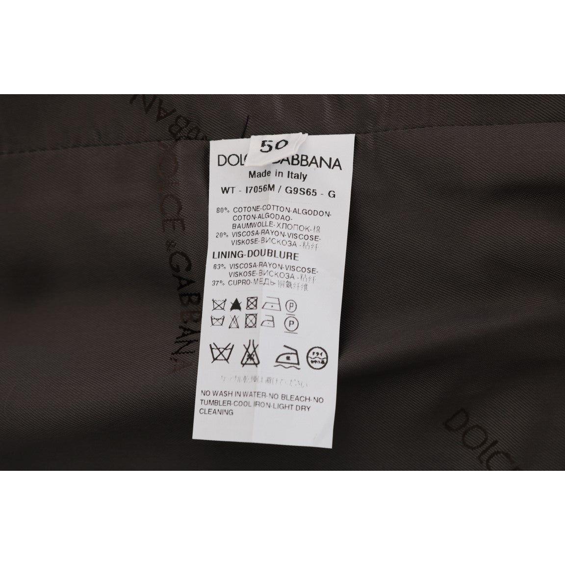 Dolce & Gabbana Gray STAFF Cotton Striped Vest