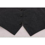 Dolce & Gabbana Gray STAFF Cotton Striped Vest