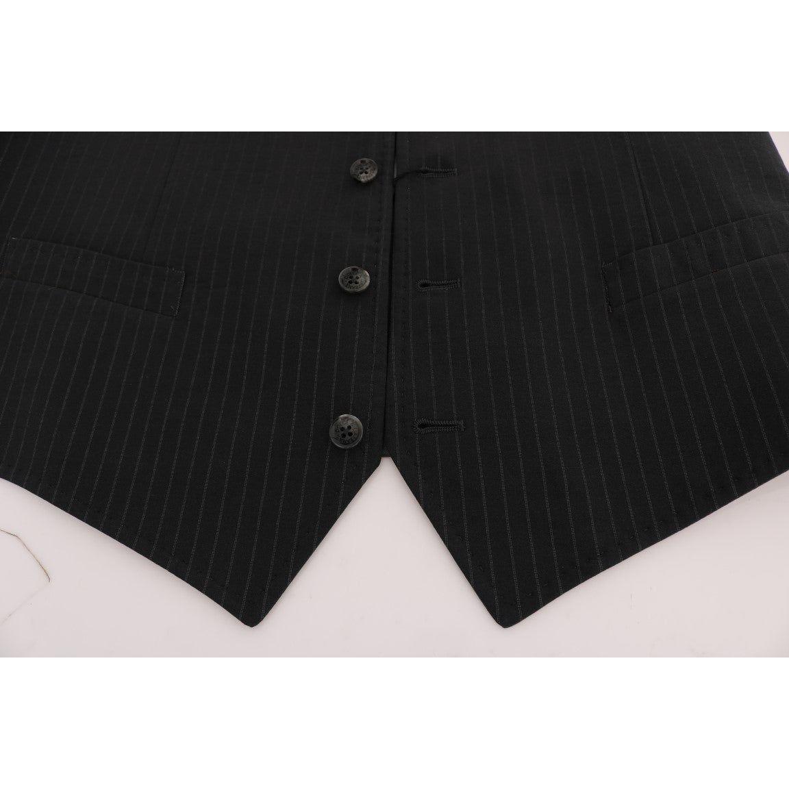 Dolce & Gabbana Gray STAFF Cotton Striped Vest