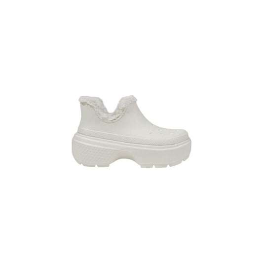 CROCS White Croslite Boot with soft lining, lightweight comfort, perfect for cold weather and casual walks.