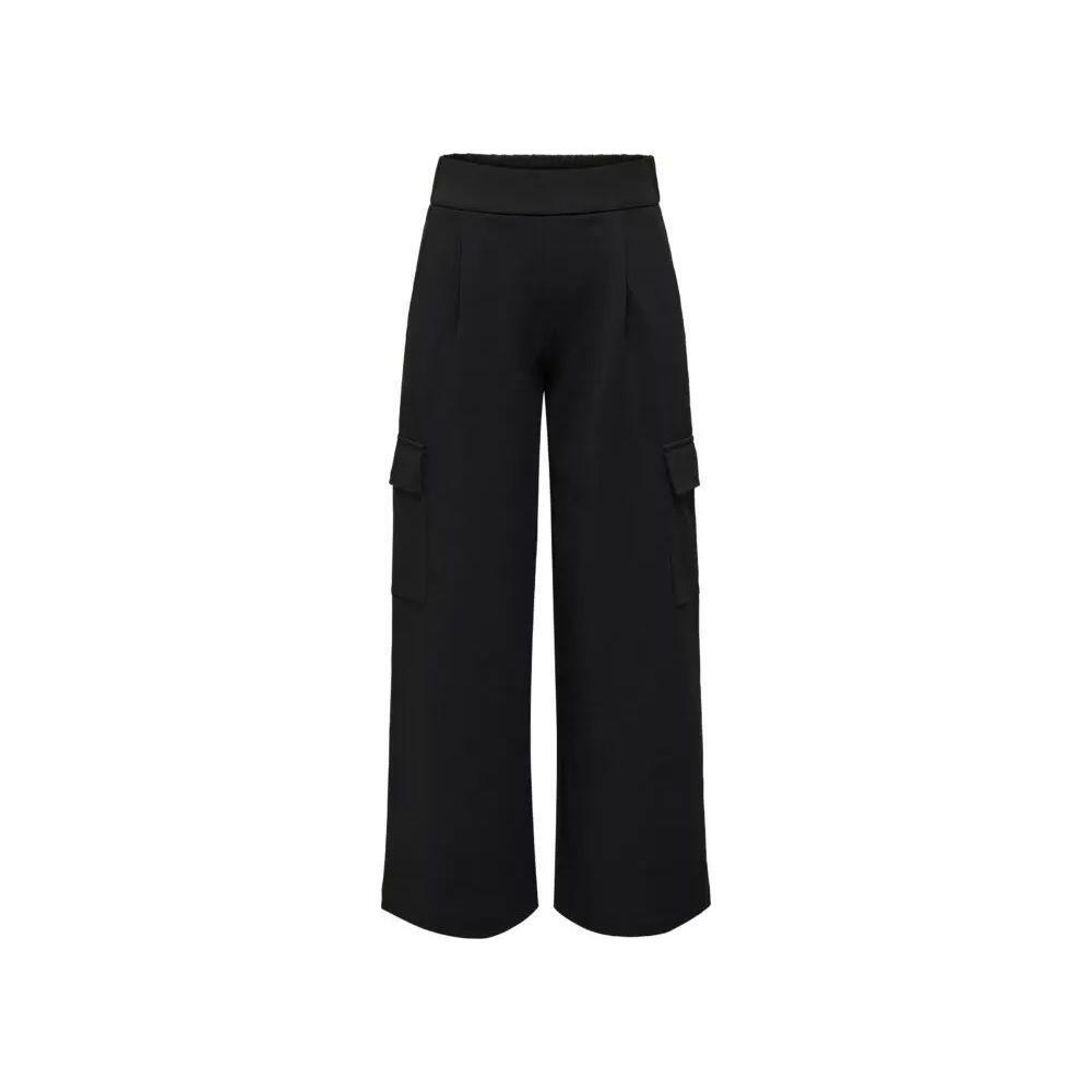 Jacqueline De Yong Black Polyester Casual Pants