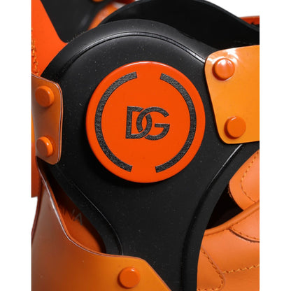 Dolce & Gabbana Orange Multi Panel Chunky High Top Sneakers Shoes