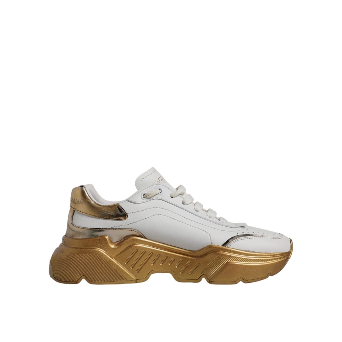 Dolce & Gabbana White Gold Daymaster Low Top Sneakers Shoes