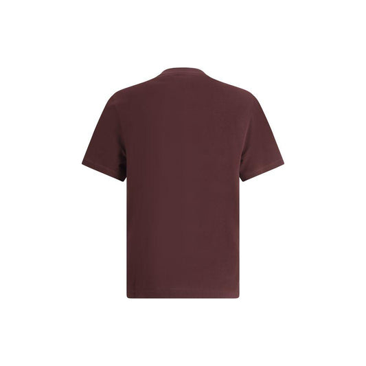 Back view of a Versace cotton T-shirt, featuring a ribbed crew neck and regular fit in a monochrome pattern.