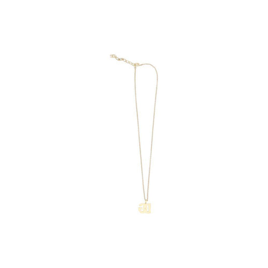 Dolce & Gabbana Rhinestone Logo Necklace with lobster clasp closure and fine chain, featuring a rhinestone-embellished pendant.