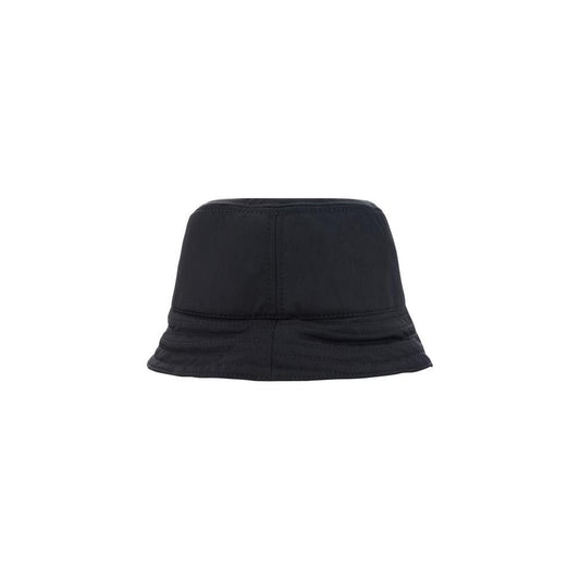 Marni cotton bucket hat in monochrome with contrasting embroidered logo on front, fashion accessory.
