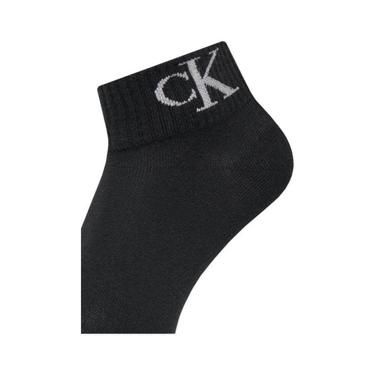 Calvin Klein Jeans black cotton ankle sock, featuring CK logo, from fall/winter collection, made with cotton, polyester, elastane blend.