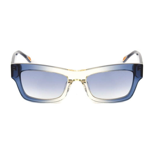 Zadig & Voltaire blue acetate sunglasses SZV366-5306PE with UV2 filter, blue graded lenses, and measurements 53/18/140mm.