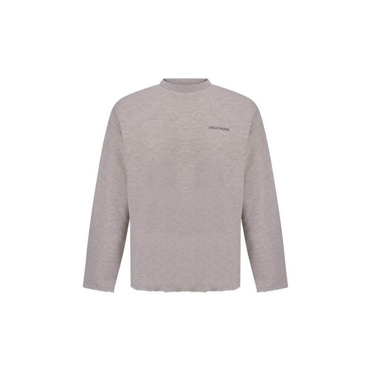 Daily Paper Aniola Sweatshirt, ribbed crew neck, raw cut hem and cuffs, mélange pattern, regular fit, front view.