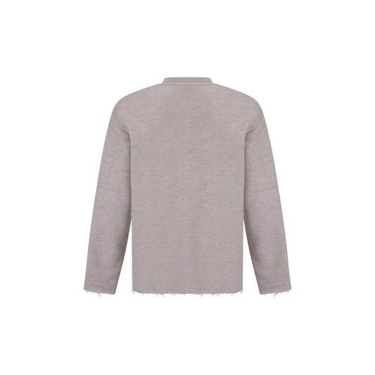Back view of Daily Paper Aniola Sweatshirt with ribbed crew neck, raw cut hem and cuffs, featuring a mélange pattern and regular fit.