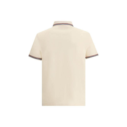Valentino cotton polo shirt featuring a ribbed collar, monochrome design, and contrasting logo patch. Back view with classic style.