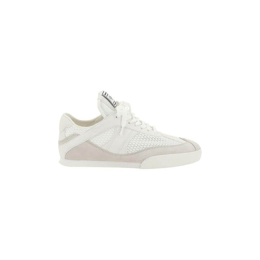 Chloé Kick Sneakers in mesh and leather with logo detail, side view showcasing the modern casual-chic design and lace-up closure.
