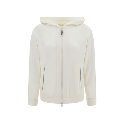 Brunello Cucinelli White Silk Sweatshirt