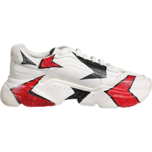 Dolce & Gabbana White Daymaster Hand Painted Sneakers Shoes