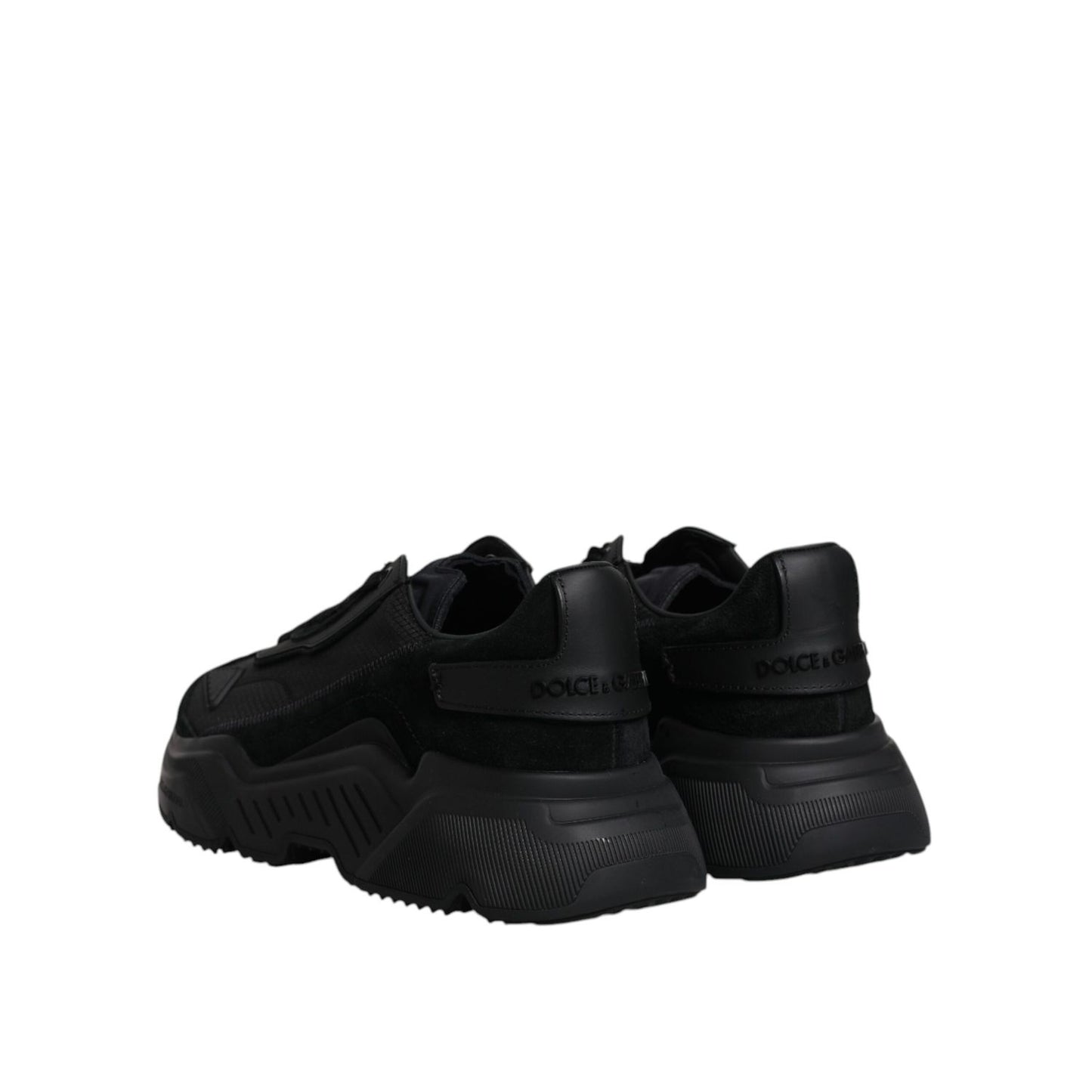 Dolce & Gabbana Black Leather Daymaster Low Top Sneakers Shoes