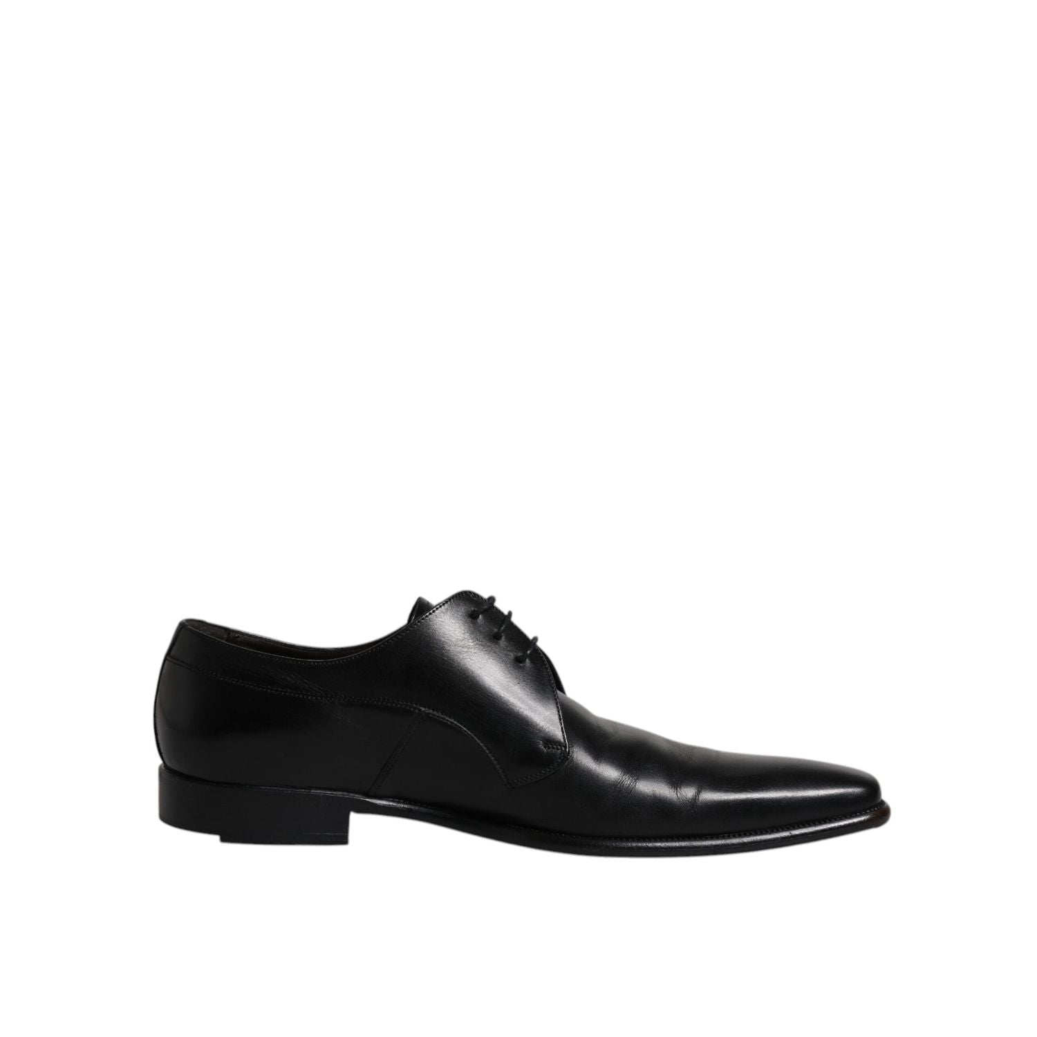 Dolce & Gabbana Black Leather Derby Men Formal Dress Shoes