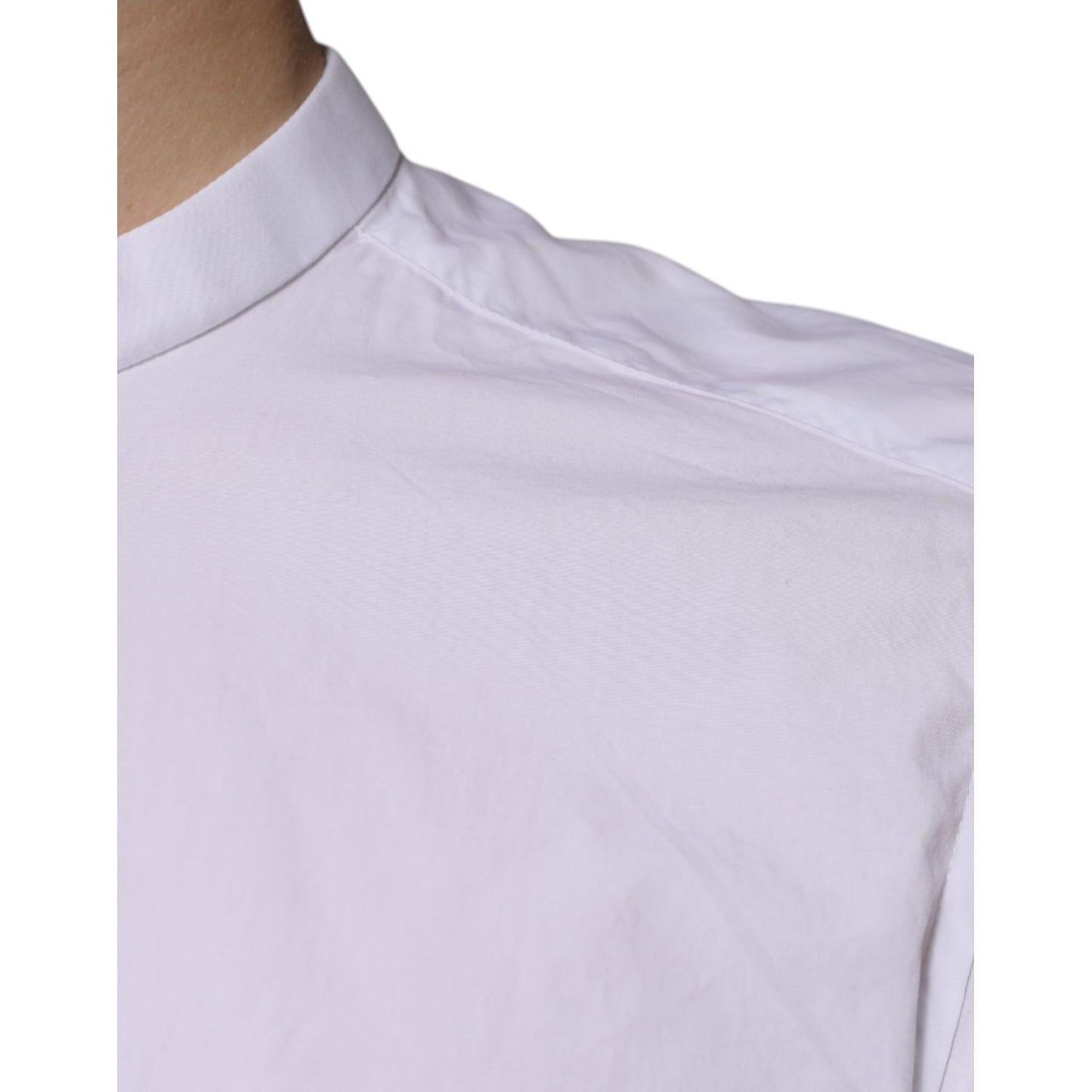 Dolce & Gabbana White Cotton Slim Fit MARTINI Dress Shirt