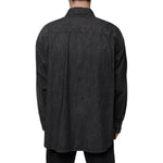 Dolce & Gabbana Black Logo Cotton Button Down Denim Shirt