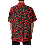 Dolce & Gabbana Black Cherry Silk Button Down Casual Shirt TSH87282-42