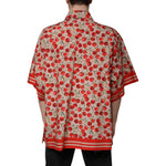 Dolce & Gabbana Beige Cherry Button Down Men Casual Shirt