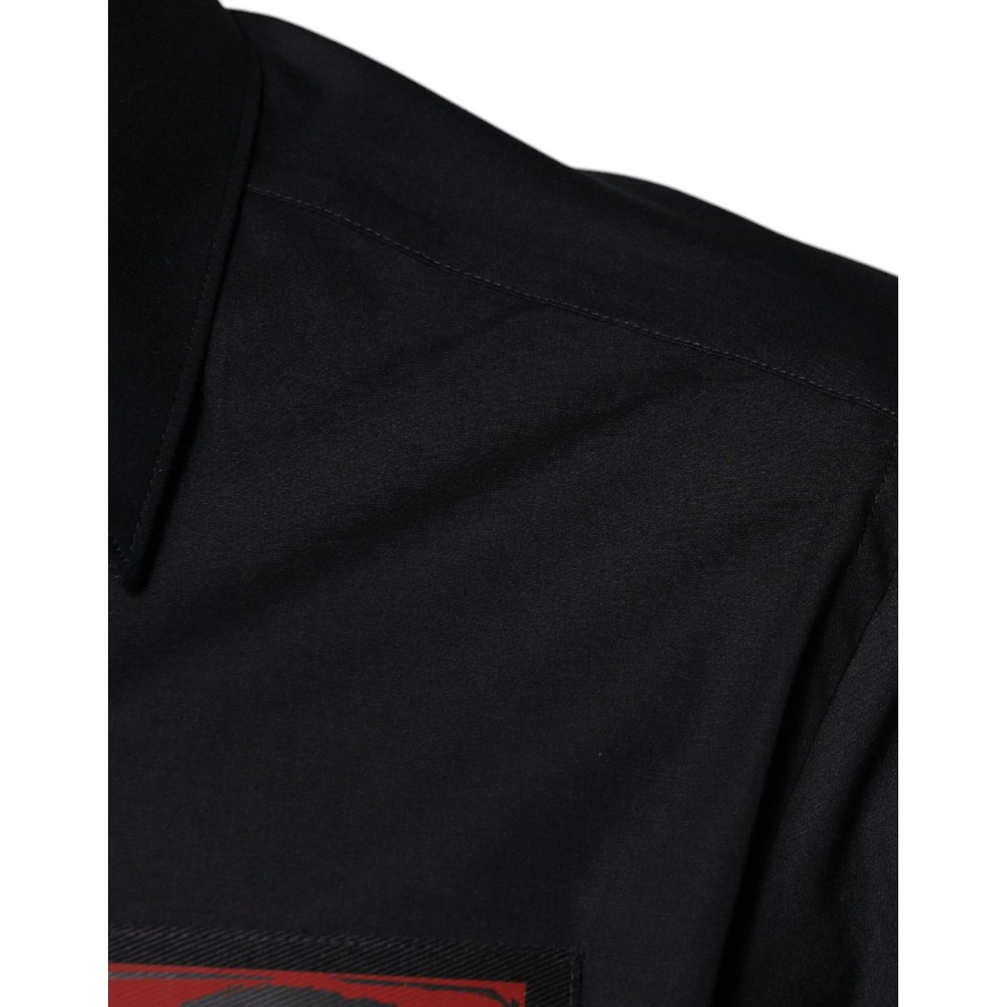 Dolce & Gabbana Black Eye Patch Long Sleeve GOLD Dress Shirt