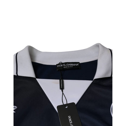 Dolce & Gabbana Blue White Milano Long Sleeve Jersey T-shirt
