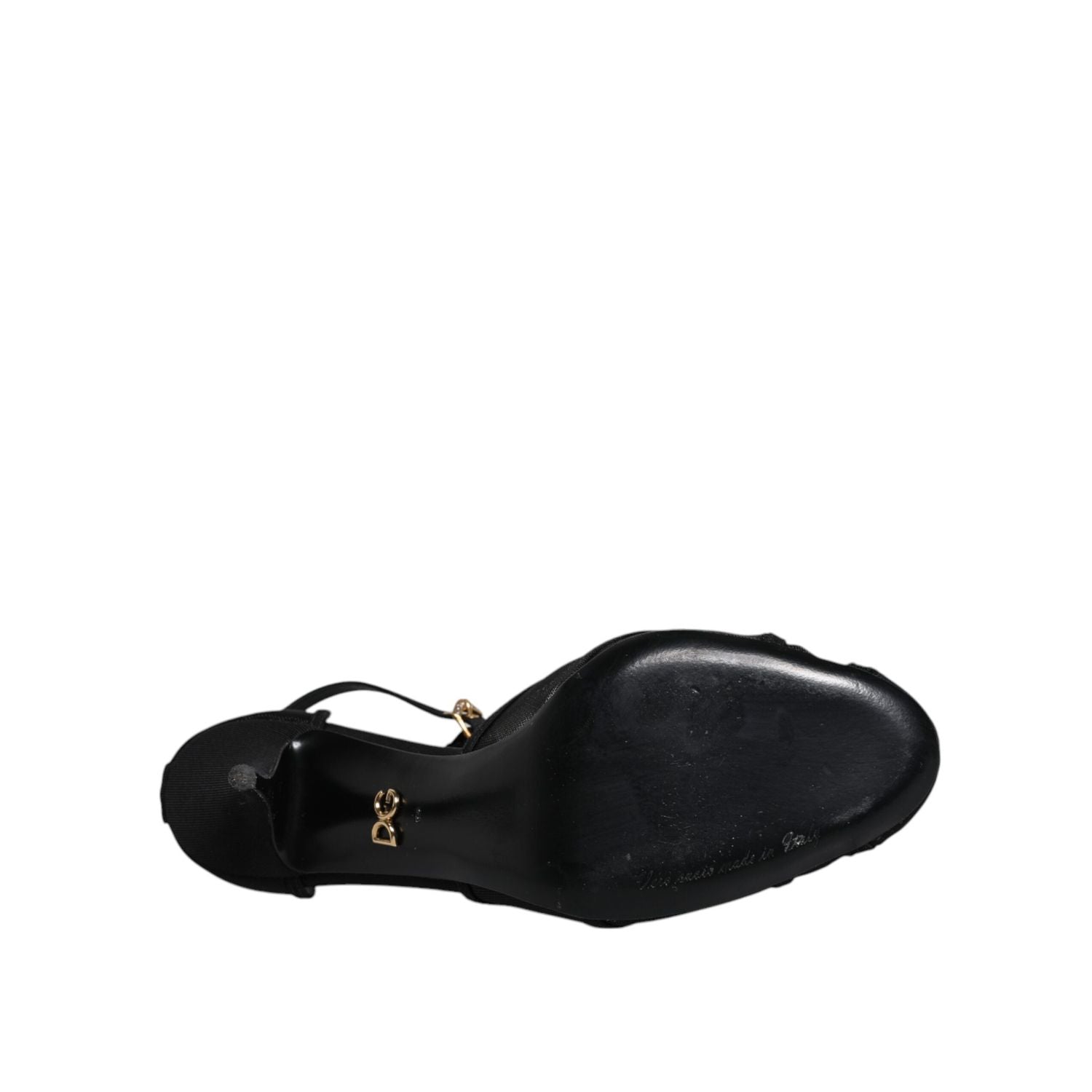 Dolce & Gabbana Black Mesh Ankle Strap Heels Pumps Shoes