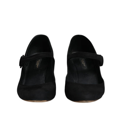 Dolce & Gabbana Black Suede Leather KEIRA Heels Pumps Shoes
