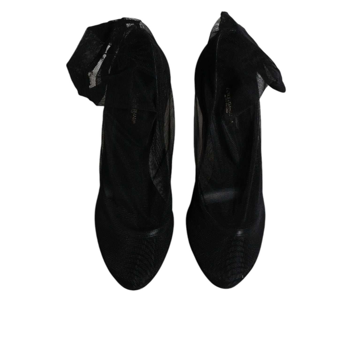 Dolce & Gabbana Black Nylon Stretch Mesh Sock Boots Shoes