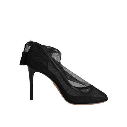 Dolce & Gabbana Black Nylon Stretch Mesh Sock Boots Shoes