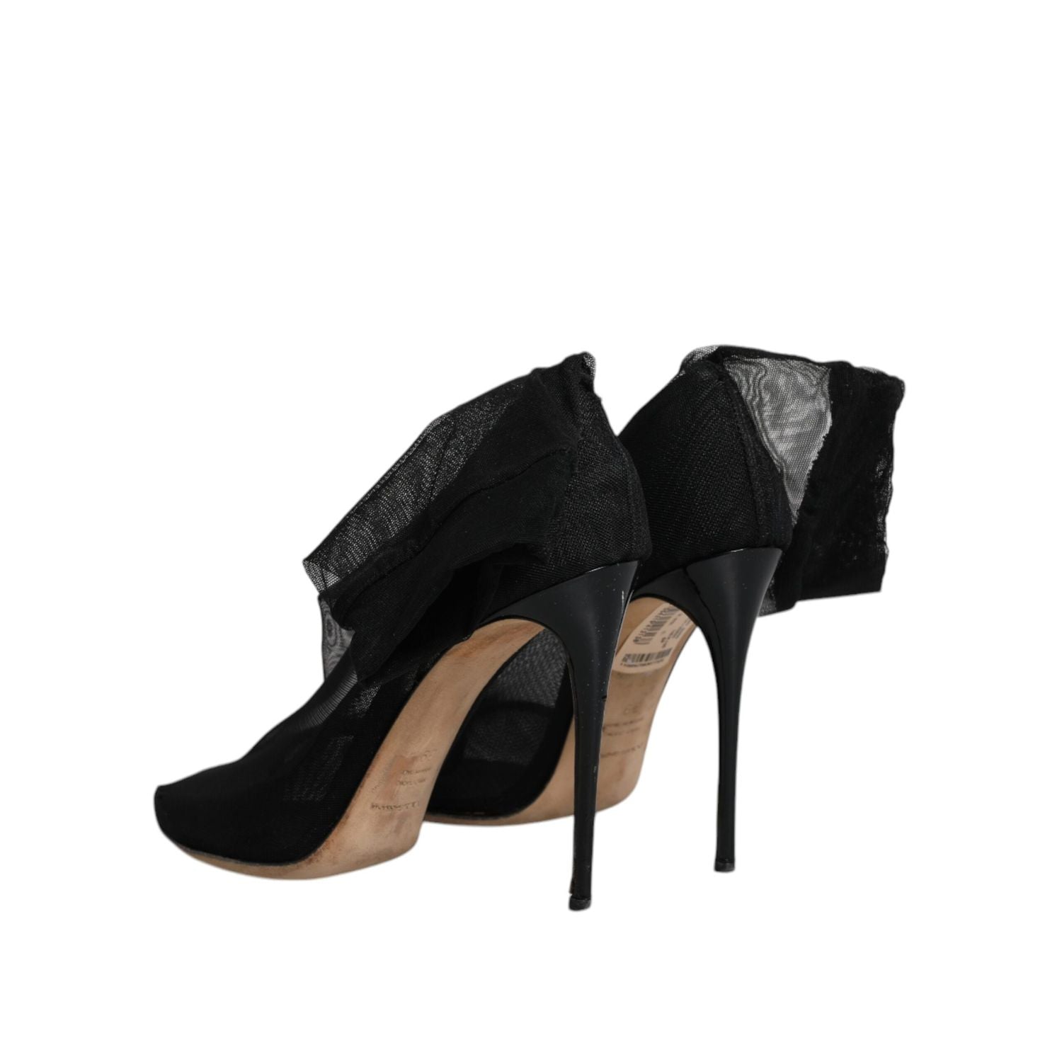 Dolce & Gabbana Black Nylon Stretch Mesh Sock Boots Shoes