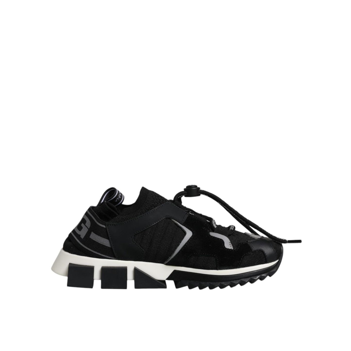 Dolce & Gabbana Black White Logo Sorrento Sneakers Shoes