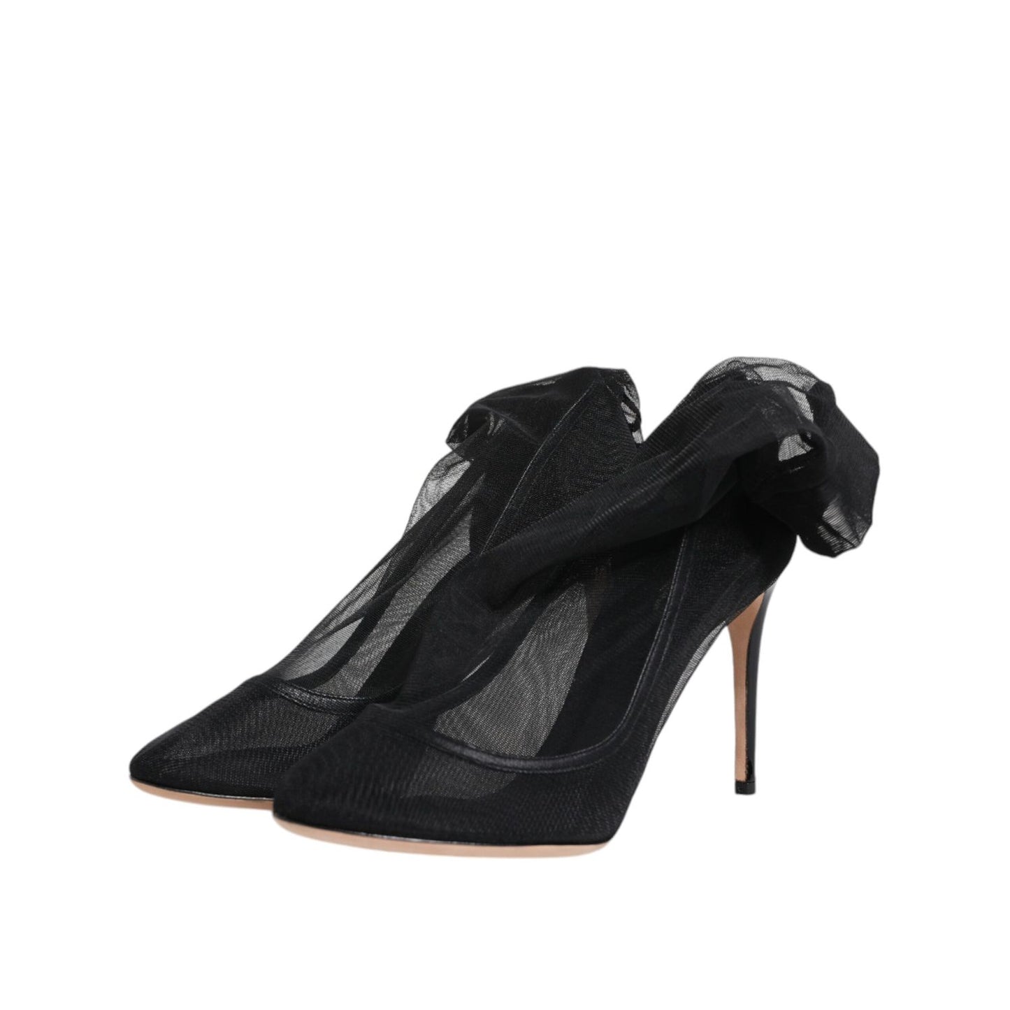 Dolce & Gabbana Black Nylon Mesh Sock Style Boots Shoes