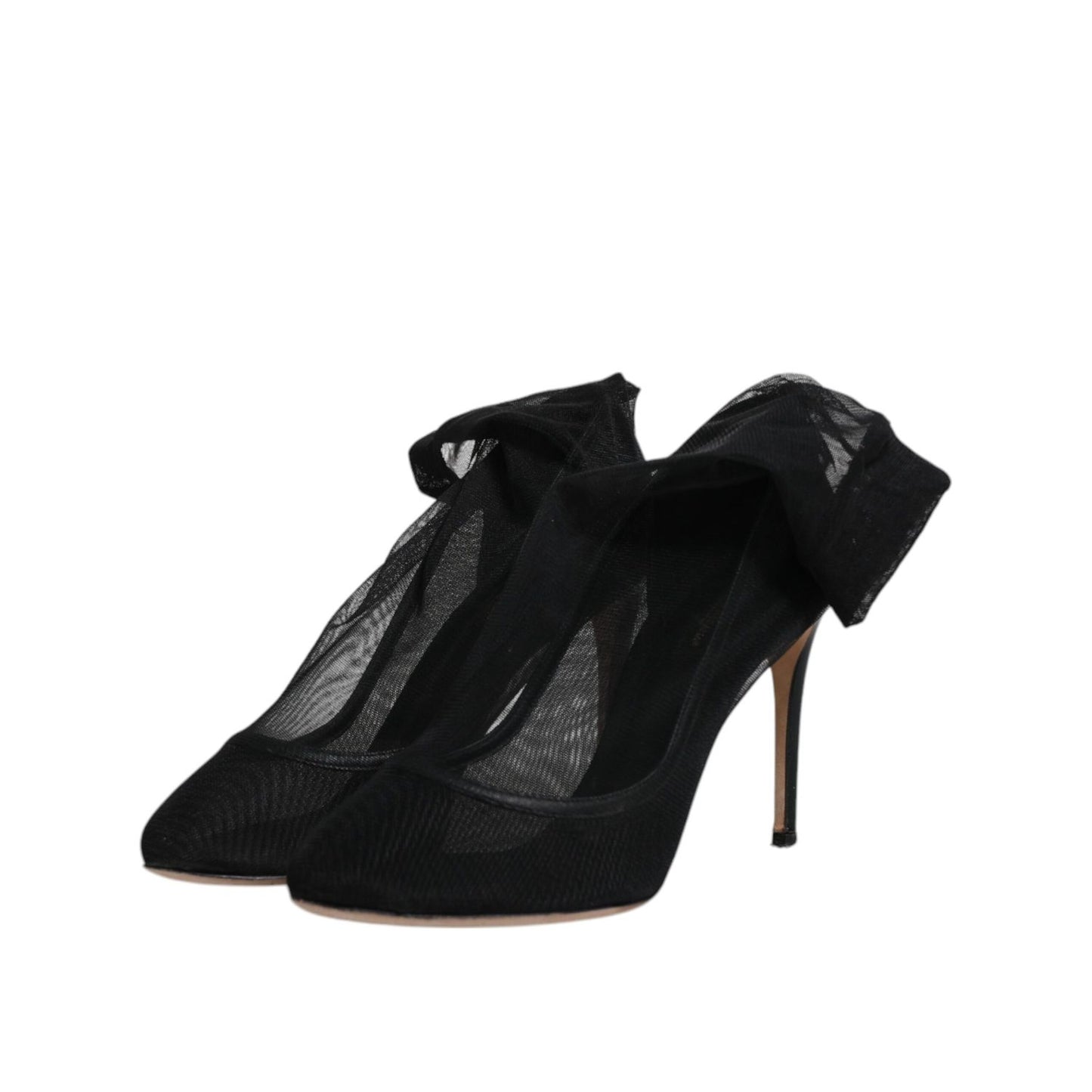 Dolce & Gabbana Black Nylon Mesh Sock Style Boots Shoes