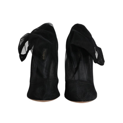 Dolce & Gabbana Black Nylon Mesh Sock Style Boots Shoes