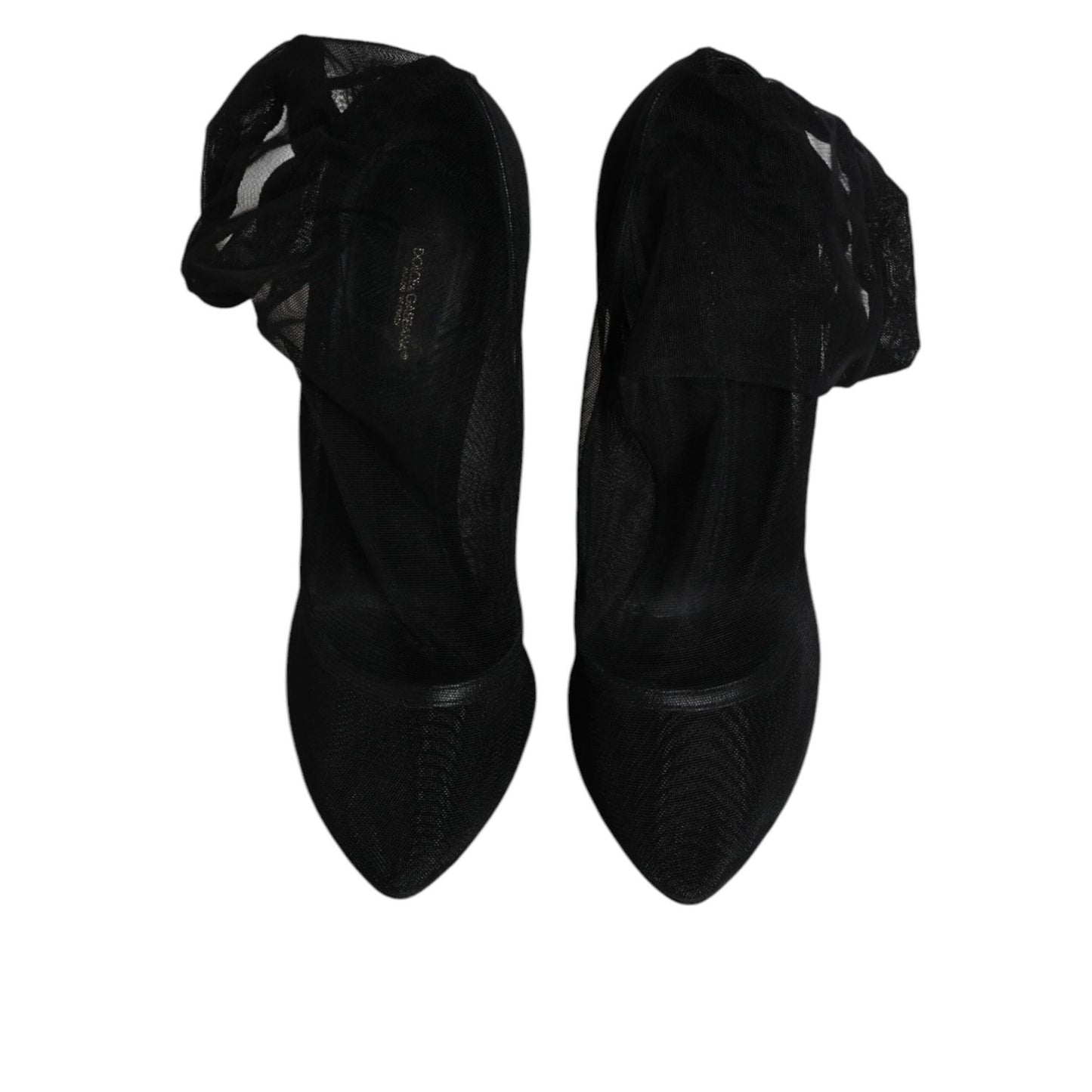 Dolce & Gabbana Black Nylon Mesh Sock Style Boots Shoes