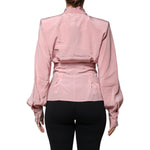 Dolce & Gabbana Pink Cotton Long Sleeves Collared Blouse Top