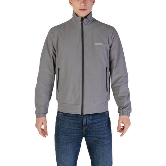 Refrigiwear men's gray polyamide jacket for fall/winter, featuring a sleek design with 78% polyamide and 22% spandex blend.