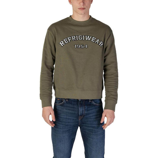 Men's Refrigiwear green cotton sweatshirt, part of the fall/winter collection, featuring '1954' text on chest.
