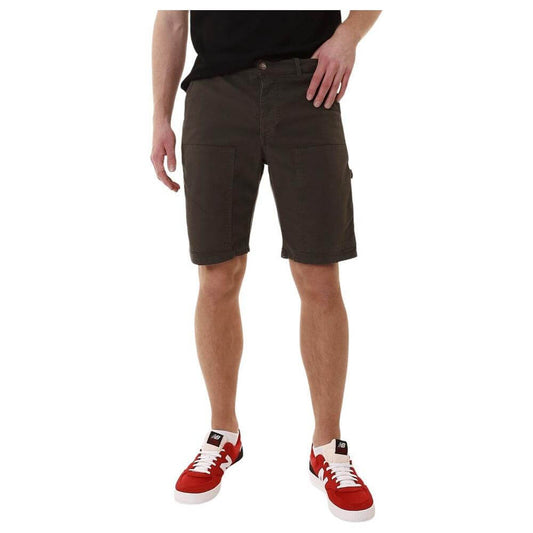 Lyle & Scott green cotton men's Bermuda shorts, Fall/Winter collection, featuring 97% cotton and 3% elastane for comfort.
