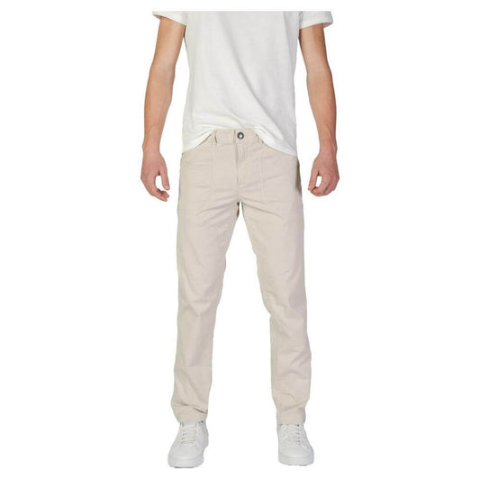 Men's beige cotton jeans and pants by Refrigiwear, regular fit, 98% cotton, fall/winter collection, ideal for comfort and style.