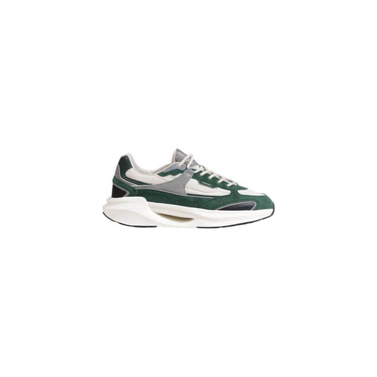 Men's D.A.T.E Green Leather Sneaker, Fall/Winter Collection, 100% Leather
