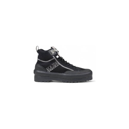 Nappa black high-top sneaker, featuring durable textile material, ideal for women’s autumn/winter fashion collection.